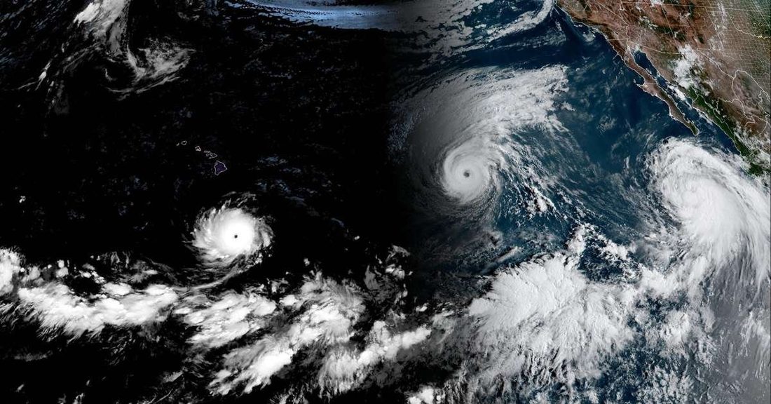 El Niño histórico impulsiona sequência de três furacões no Pacífico