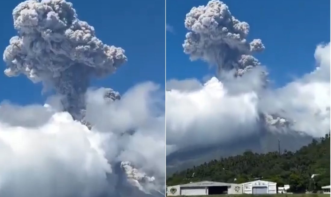 Vulcão Mayon nas Filipinas entra em fase de alerta nível 3 e projeta coluna de cinzas de 3 km